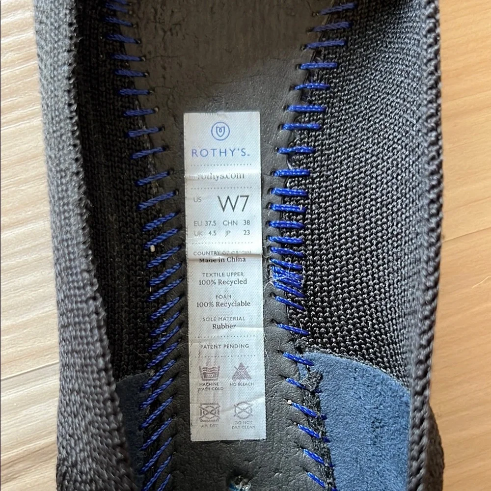 Rothy's Black Flats Elegant Minimalist Design - Picture 3 of 5